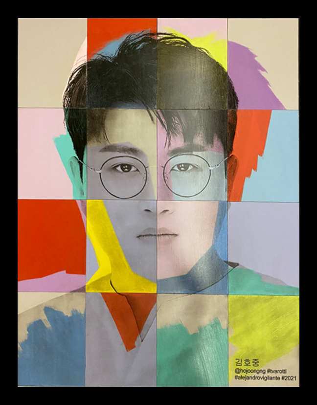 VigilanteArtist's tweet photo. KIM POP Ho-Joong 🌟💪💜 
#POPART #Tvarotti https://t.co/uDMNTUKGyY