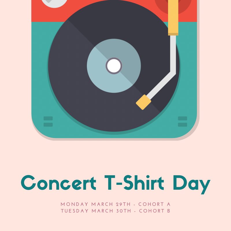 cavscouncil's tweet photo. Our April break spirit week kicks off tomorrow with concert t-shirt day! Let’s show our spirit cavs💛💜 https://t.co/LC6iK0M1is