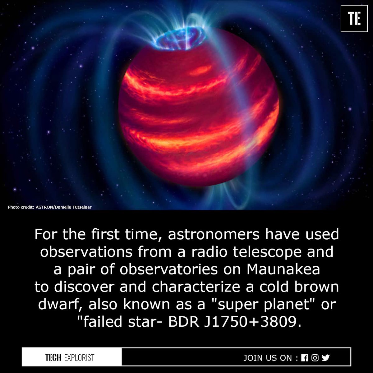 TechExplorist's tweet photo. Astronomers discovered a faint super-planet using a radio telescope.
#astronomyy #télescope #radiotelescope #superplanet #failedstar #science #physics #scienceandenvironment #techexplorist https://t.co/tsQxORMmGY
