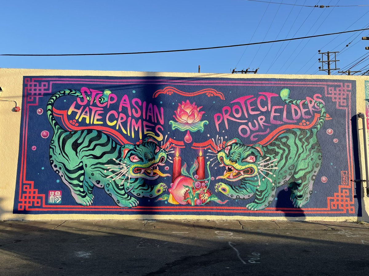 charlieputh's tweet photo. This beautiful mural was unveiled today in Chinatown, LA at 1700 Naud St. I stand in solidarity with my Asian friends and fans regarding the blatant Asian hate crimes that have become too common lately. #ProtectAsianLives Thank you @tystiklorius for showing me this. https://t.co/gsVIIkyveC