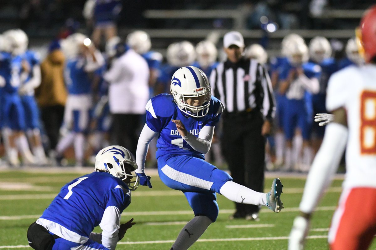 Congratulations to Leah West, the First female football player in the history of DHHS to score a point in a Varsity contest! Hard work is the destination, perseverance is it's own reward!