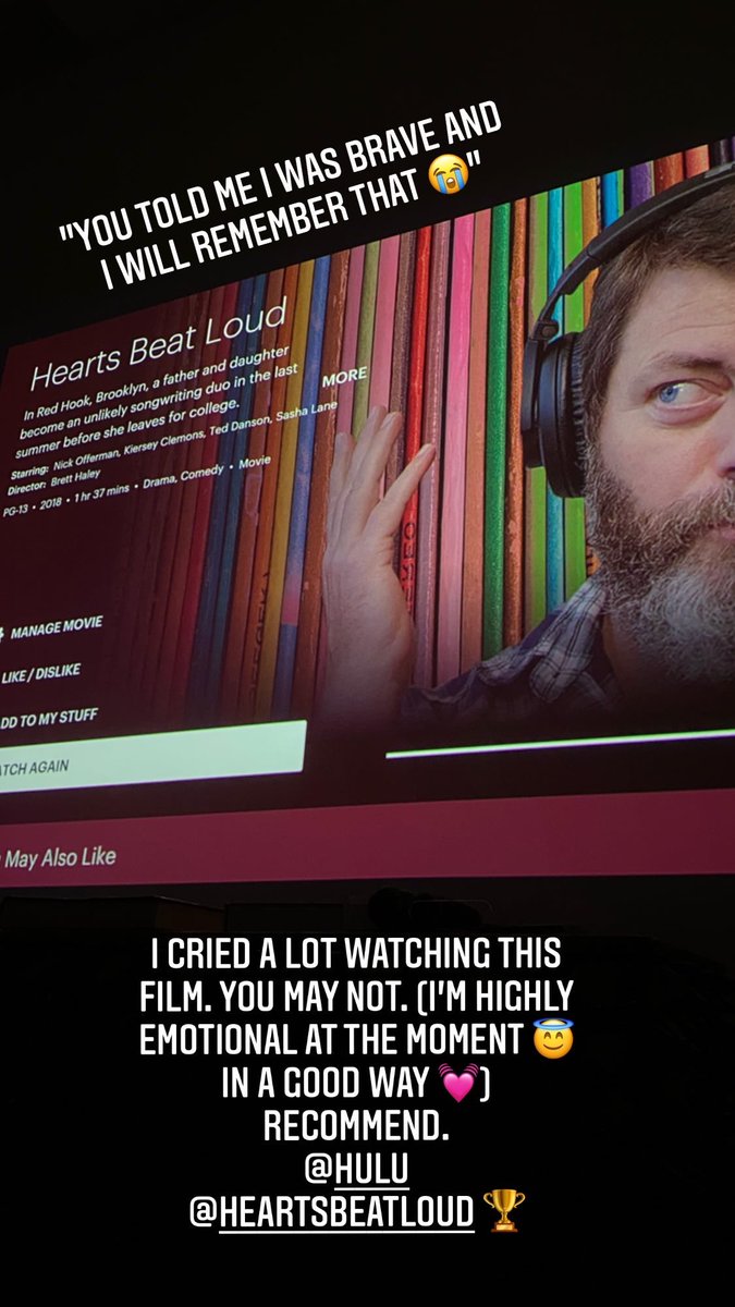 thealiceprime's tweet photo. "You told me I was brave and I will remember that." 😭 I loved @heartsbeatloud 💓 I adore @Nick_Offerman 🏆 @hulu is winning right now! https://t.co/e174kULIYz