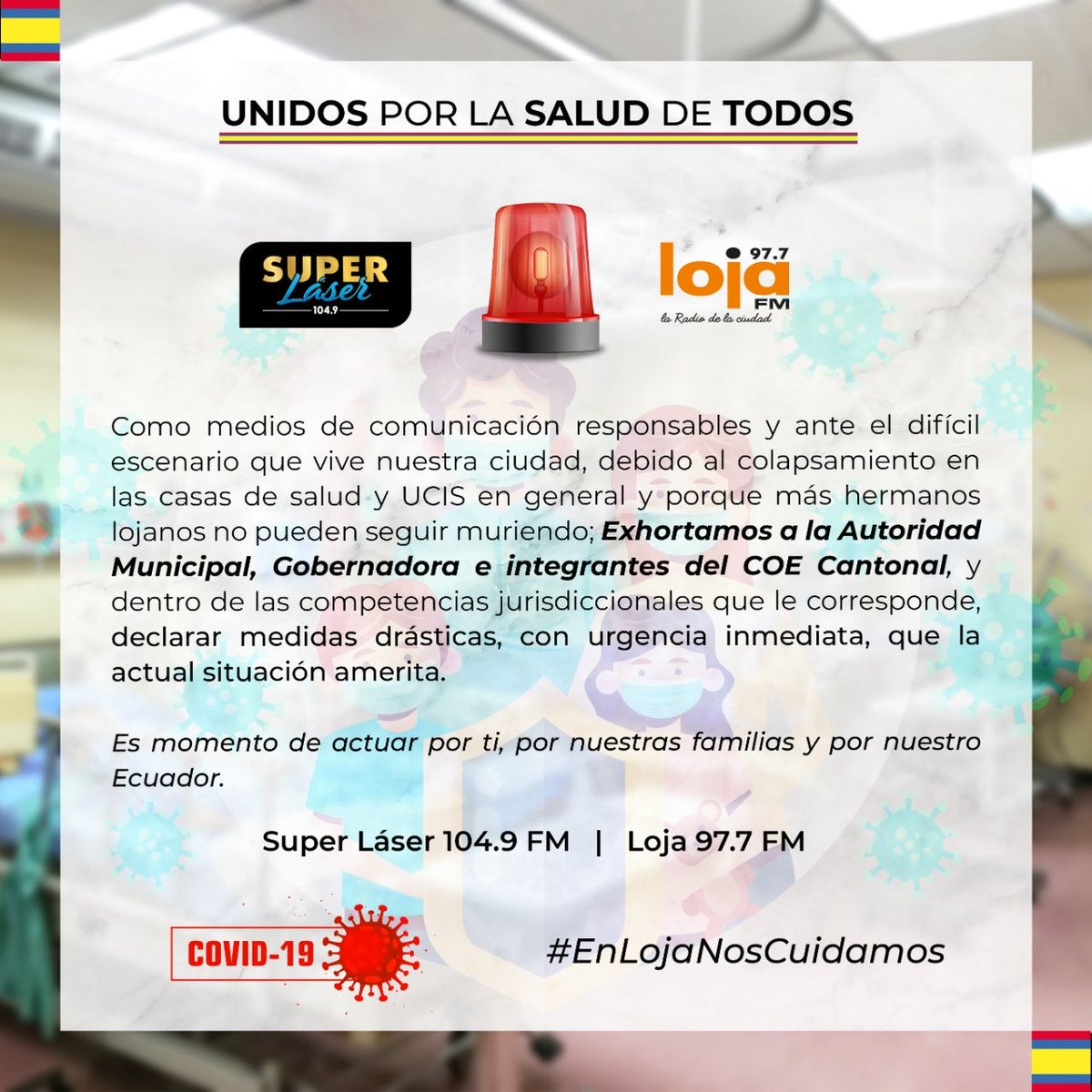 👉Amigos, apoyemos esta iniciativa compartiendo en sus grupos y redes sociales, hoy nos toca actuar a nosotros, por la salud de todos 👍