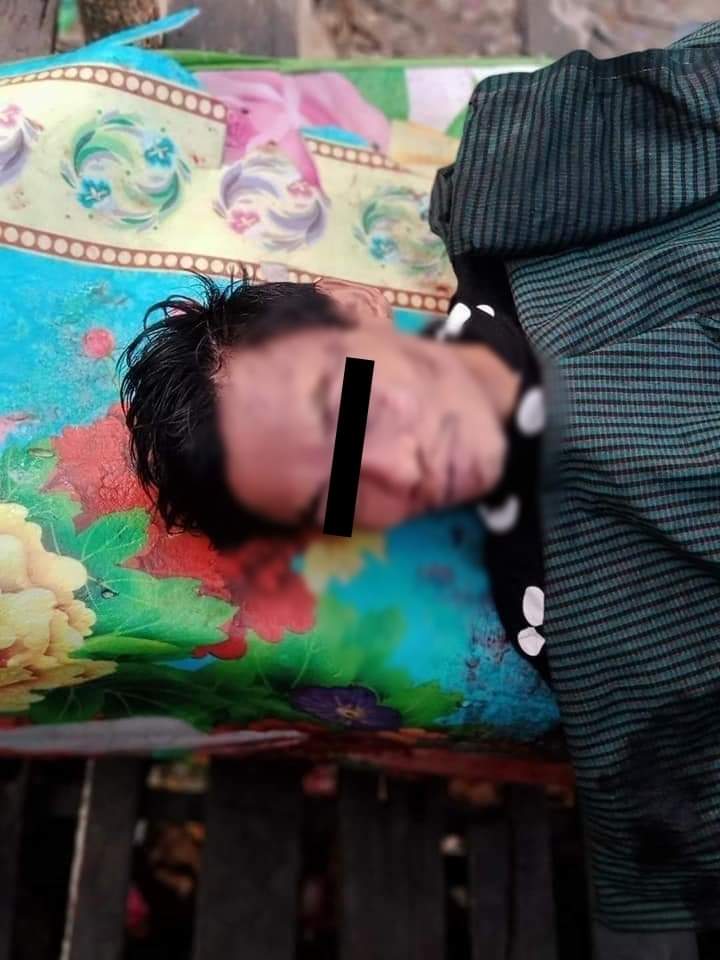 MyintMoHan3's tweet photo. @UNHumanRights @UN @UNOSAPG @mbachelet Sadly informed that two civilians in South Dagon were shot by terrorists in the mean while the internet cut off. The dead body was found in the morning as the terrorists juntas continuously shot the people who saved the dead body.  
#WhatsHappeninglnMyanmar https://t.co/bJglVWyHGj