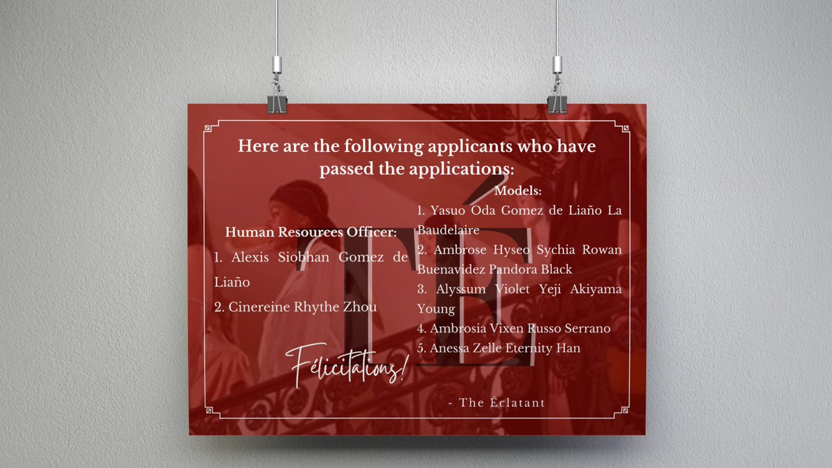 TheECLATANTBase's tweet photo. ㅤ

   ㅤㅤFélicitations à tous!
ㅤㅤ
   ㅤㅤWe are looking forward to   
   ㅤㅤseeing each of you dazzle 
   ㅤㅤthrough the spotlight. 

   ㅤㅤ— The Éclatant.

⠀   ㅤㅤ https://t.co/ExxakwvB0i