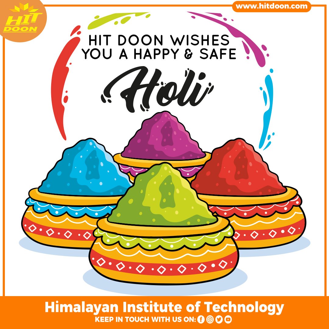 HITDoonOfficial's tweet photo. HIT DOON WISHES YOU A HAPPY &amp; SAFE HOLI :)

#Holi #HITian #HIT #HITDOON #LearningTodayLeadingTomorrow https://t.co/Do62edW0Hx
