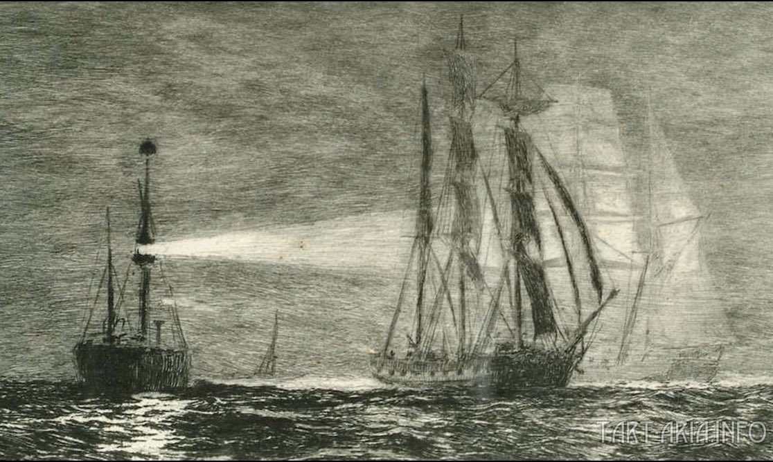 unduhcuvuhbruh's tweet photo. So the boat has an electric spotlight way before it’s time, has no sails and a ball or antenna on top?

What’s going on here? https://t.co/SE6pgEGtpp