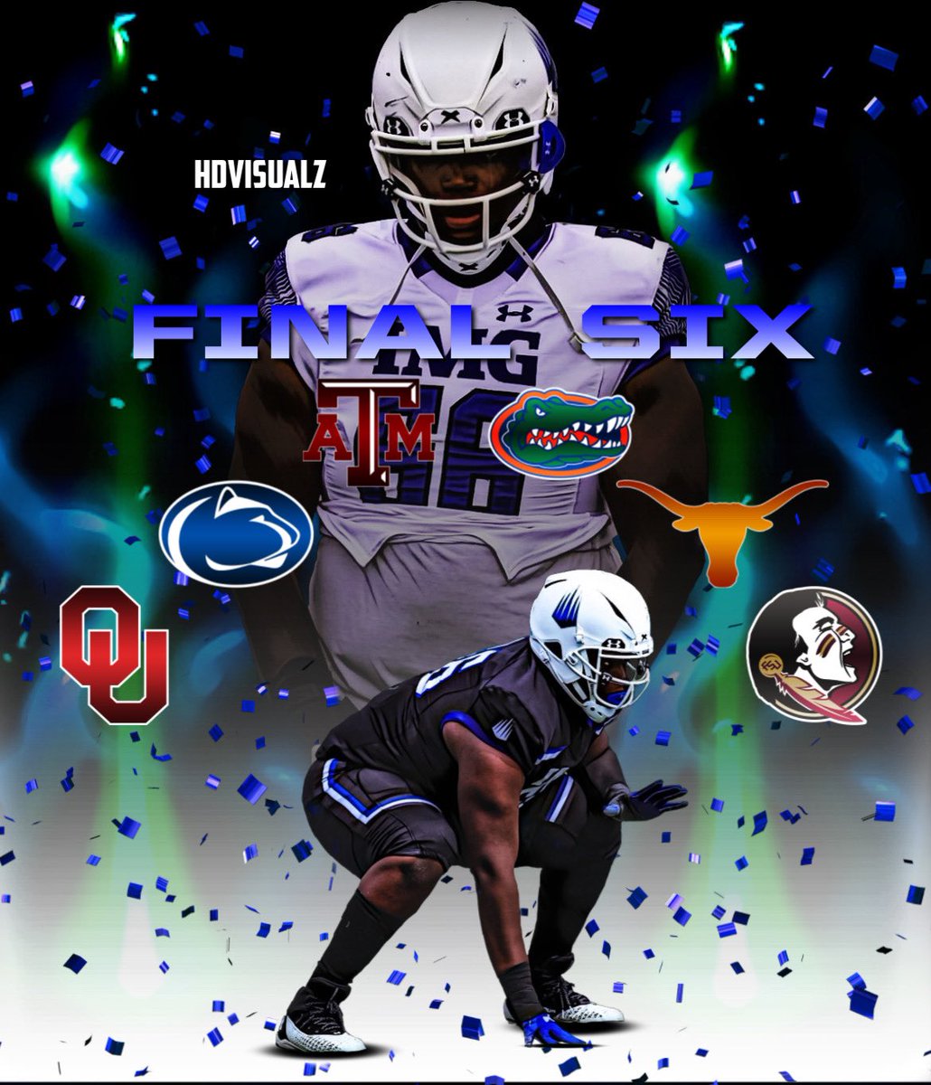 hd_visualz's tweet photo. 2022 4 ⭐️ OT Aliou Bah has released his Final 6️⃣ schools! 

List includes #Oklahoma #PennState #Texas #Florida #FloridaState and the #Aggies

He’s a 6’6 325 lb OT out of Bradenton, FL and attends IMG Academy.

What’s the move? Let him know! 
@iam_aliou https://t.co/1mNPzl6jZk