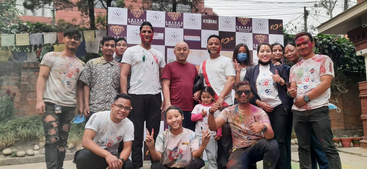 shineehotels's tweet photo. Shinee team holi celebration at Shinee Norchhok Kathmandu.
I am glad for being part of team celebration.
#teamshinee #firstholitogether #shineehotelsandresorts # #hospitalityindustry #hotelmanagement # #teambonding #nepaltourism # #achievement #happyguest https://t.co/cPeIcmYWeR