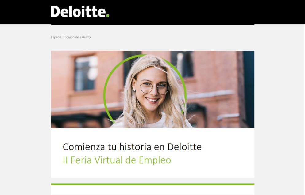 oye_uc3m's tweet photo. ¡Comienza tu historia en @Deloitte_ES! 😉
💼 No te pierdas su II Feria Virtual de Empleo, los próximos 14 y 15 de abril.
🔎Regístrate y accede en exclusiva a ponencias, workshops, mesas redondas y mucho más.
Info: https://t.co/tGdZ9JFTUE #BeDeloitte #ImpactThatMatters https://t.co/TGjSUOraks