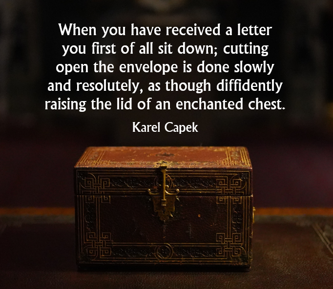 letterappsoc's tweet photo. Absolutely like raising the lid of an enchanted chest. Thank you so much, @nekonekopost! #KarelCapek #elevenses 😊💌☕🍑🐇🐱👑🇯🇵 https://t.co/uOKrD1wibt