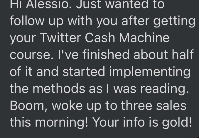 ItsAlessi0's tweet photo. @GetFIREd_Up was only half way through Twitter Cash Machine

But he already started applying the methods inside

His first day he already made 3 sales overnight

Making affiliate sales isn’t hard with the right methods

Get my course and learn how👇🏻
https://t.co/H46t7ueNUD

(aff) https://t.co/RqyJWieLws