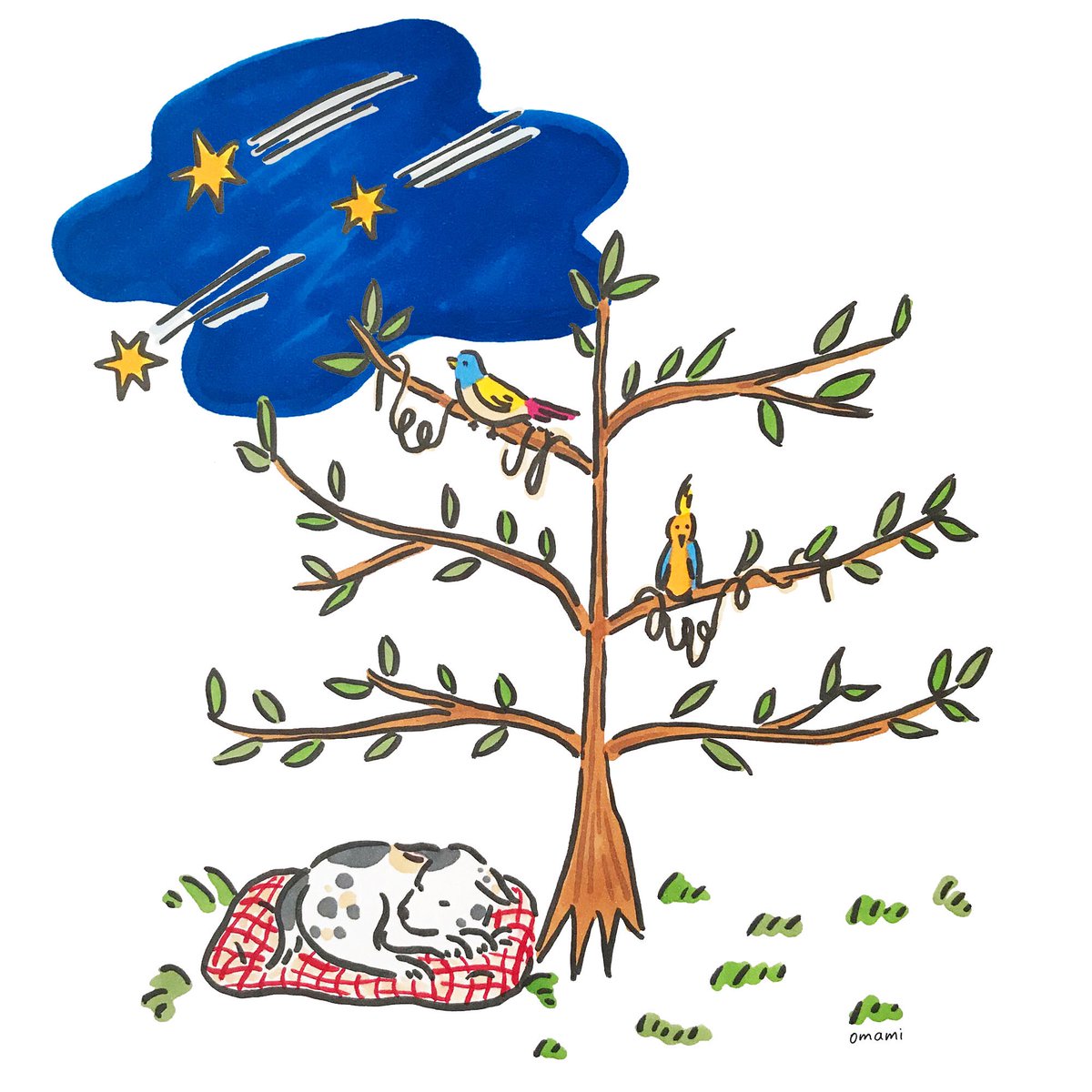 Omami イラストレーター 久しぶりに怖い夢を見ました きっと寝る前にゴーストバスターズを見たからだな 今日はいい夢見れますように 犬 Dog 犬のイラスト 犬好きな人と繋がりたい いらすとぐらむ イラストグラム イラストレーター 挿絵 Illust