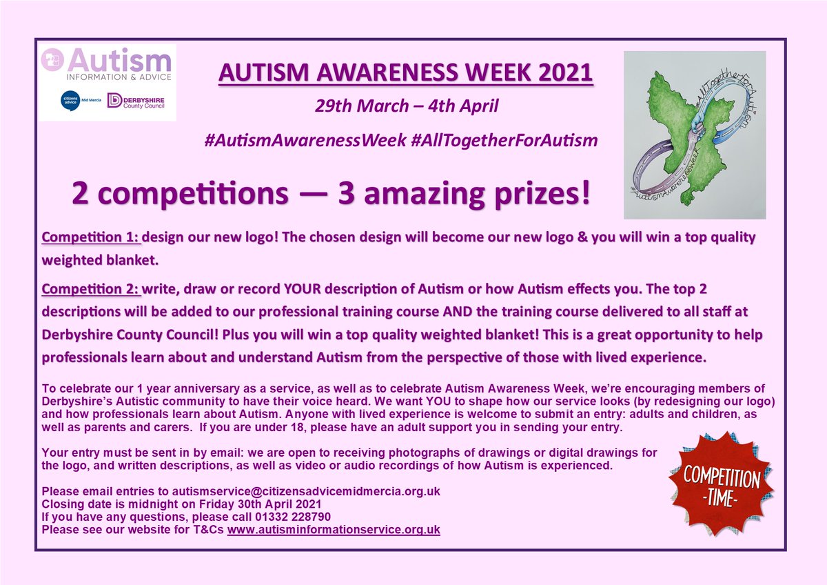 Carers_Derby's tweet photo. It's Autism Awareness Week and Autism Information and Advice are doing some amazing things for the week, take a look at the 2 things they are launching this week: #AutismAwarenessWeek #AllTogetherForAutism https://t.co/xD1BR2eAON