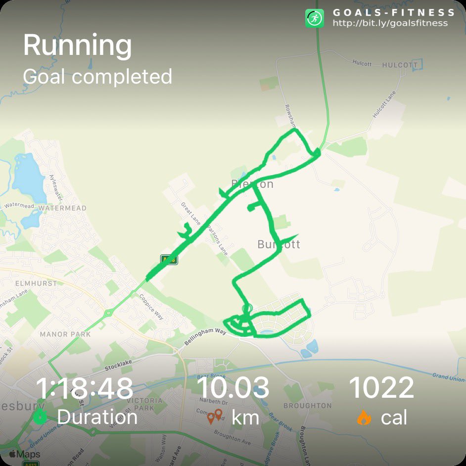 gregsmith_uk's tweet photo. Marginally quicker than last time, third of my @_10for10 challenge 10k’s complete around Bierton and Kingsbrook. All in aid of @braintumourrsch - all donations welcome https://t.co/p3W43vgruT https://t.co/o1fB7ew5QL