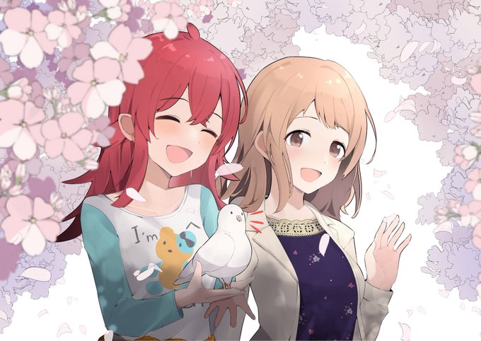 #シャニマス五十順に描いたら幽谷霧子の時には画力上がってる説
#櫻木真乃 
#小宮果歩
お散歩 