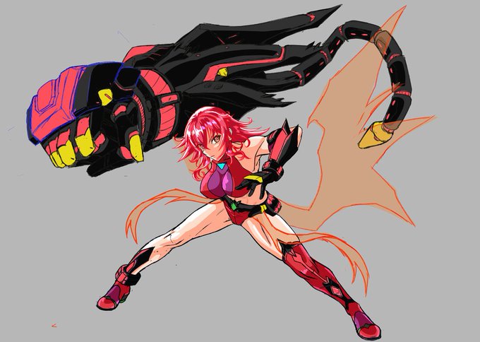 たとえベタと言われようが
近接系でキャラクターを作ったならば
絶対にコレはやりたかったという
アイシャの必殺形態その1です。

というラフ書き。 