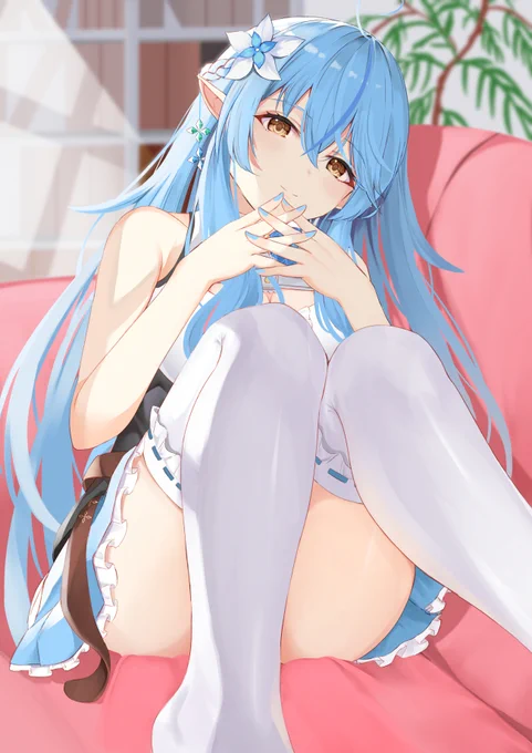 「この誘惑にいつまで耐えれるかな?」と言わんばかりの余裕の笑みを浮かべるラミィ
#LamyArt 