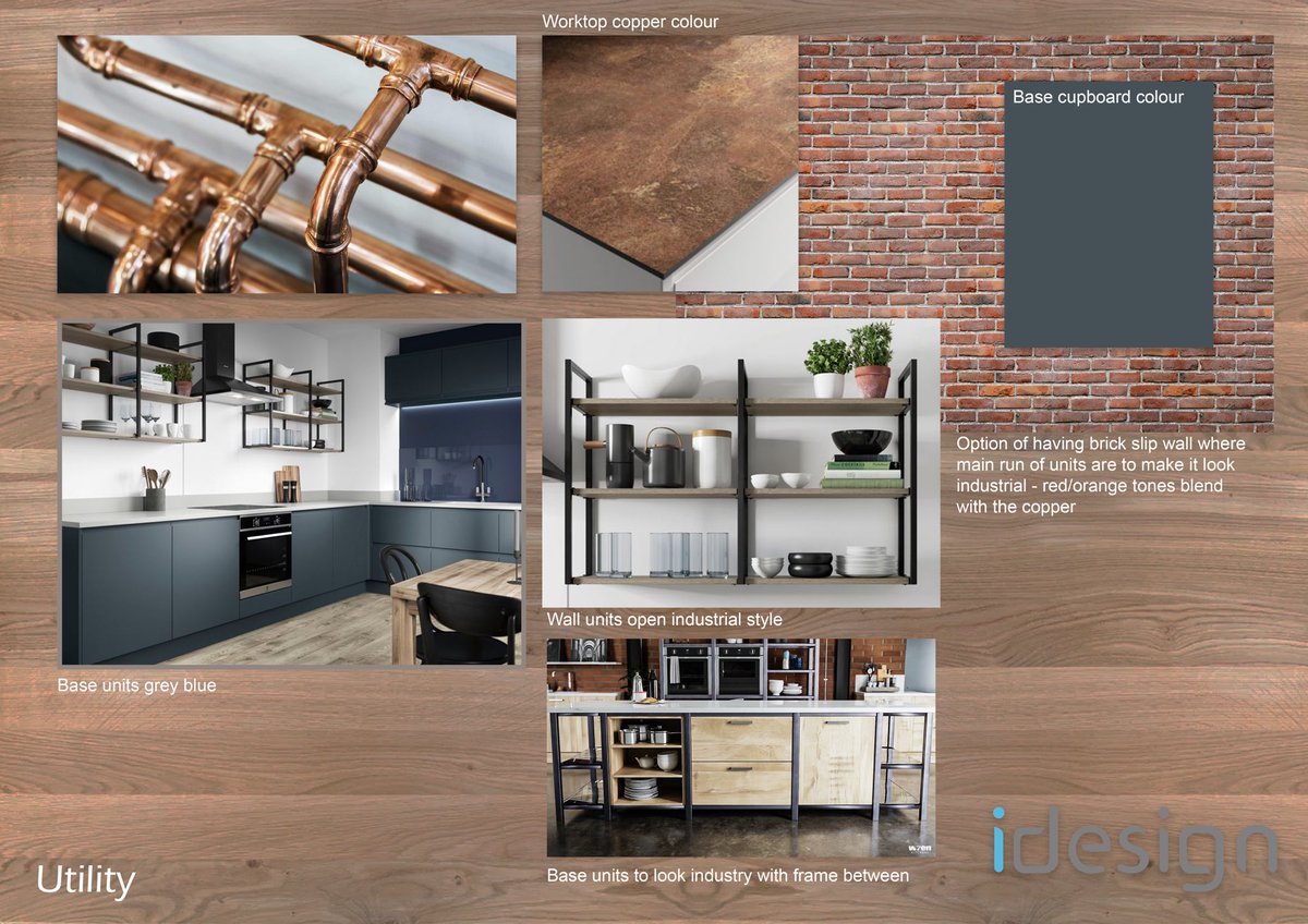 Industrial style design for a Grade II listed Town house in Topsham. Idesign have been instructed to design and project management the fit out of the kitchen, dining room, utility and new shower room. #interiordesign #lighting #design #idesignuk #local #devon #innovative