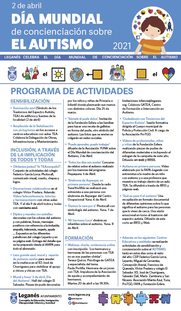 AytoLeganes's tweet photo. El @AytoLeganes, entidades y centros educativos de #Leganés conmemoran el Día Mundial de Concienciación sobre el Autismo 💙💙💙💙

🔗NOTICIA  https://t.co/uacdsFaCbT https://t.co/3BNJJ2rjX7