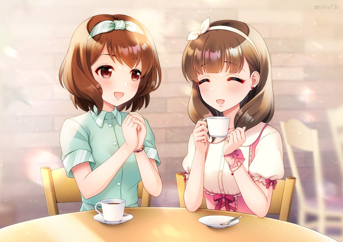 佐久間まゆ 「Skeb納品しました
佐久間まゆさんと長富蓮実さん
https://t.co/p」|しるきー🎀skeb募集中のイラスト
