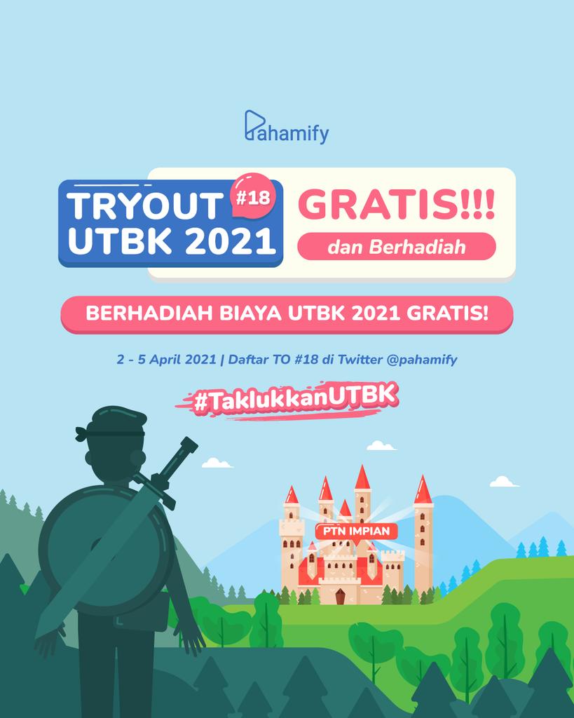 pahamify's tweet photo. ✨ PENDAFTARAN TRYOUT UTBK 2021 #18 GRATIS DIBUKA! ✨

UTBK TINGGAL HITUNGAN HARI! 🔥 Fokuskan persiapan dengan latihan soal berkualitas dari TO #18 GRATIS! ✨ Daftar sekarang! 

📆 Pendaftaran TO #18 GRATIS hingga 1 April 2021
📝 Pengerjaan TO #18: 2-5 April 2021

#TaklukkanUTBK https://t.co/SOtm1LCJek