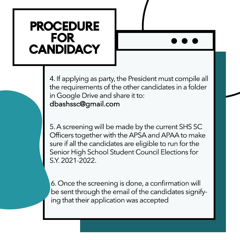 DBA_SHSSC's tweet photo. Procedure for filing of candidacy https://t.co/5Z9xItCUrm