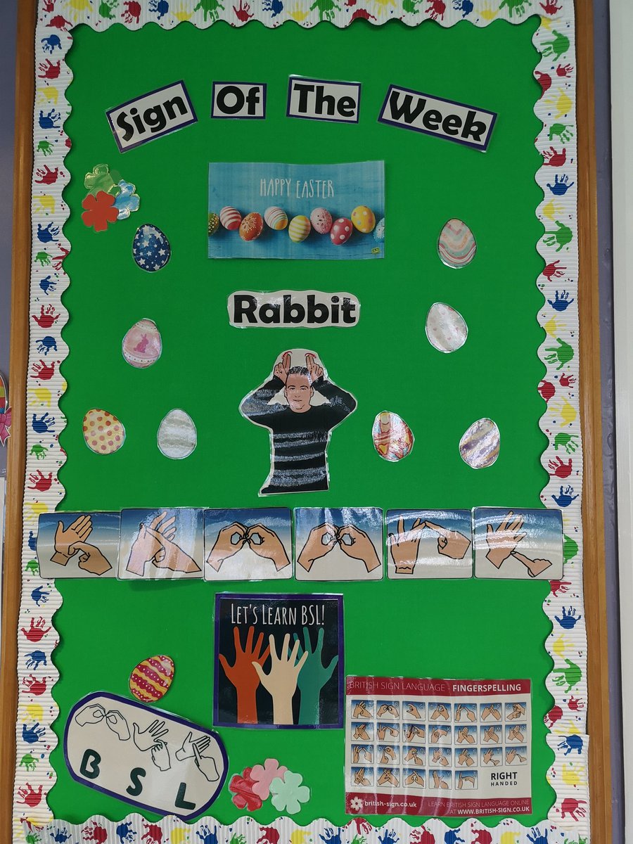 LPlayteam's tweet photo. Happy Easter 🐰 we have a Bunny hunt in Children's Clinic and our sign of the week is Rabbit. @LancsHospPaeds @lear777 @Sister_Nic @TracyLittle78 https://t.co/Dn414L1G9j