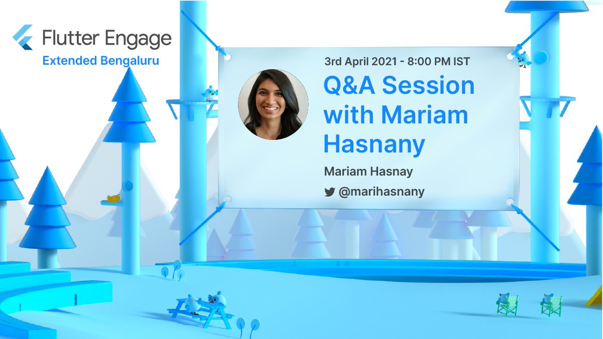 FlutterBLR's tweet image. 📣 Another speaker announcement!
@marihasnany will be joining us at the Q&A session for our #FlutterEngageExtendedBLR this Saturday.
Share your questions here: forms.gle/Lq4zvECMBvd8U7…
#FlutterEngage