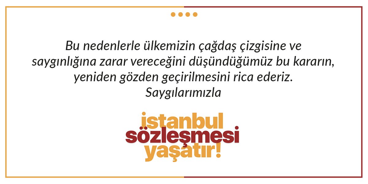 Galatasaray Spor Kulübü’nün fikri hür, vicdani hür, irfanı hür 677 üyesi #İstanbulSözleşmesiYaşatır diyor.
