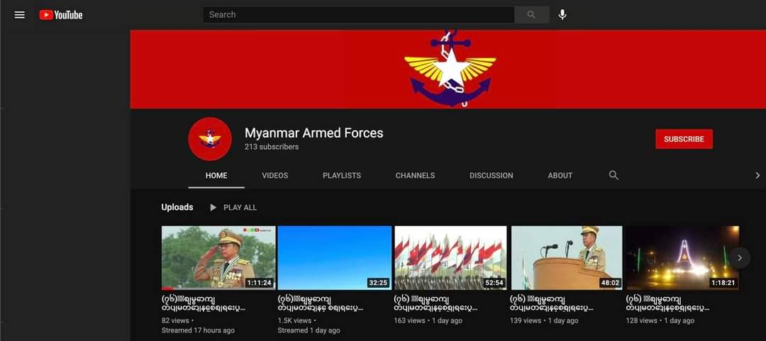 Rare43800904's tweet photo. As over 100 people are killed by the brutal military bent on terrorising the country in the most heinous ways, YouTube is used for psywar ops even after sanctions have been imposed. Google must immediately stop allowing military on their platforms! https://t.co/RTzk2S60nJ