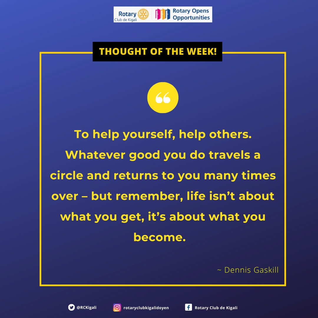 rckigali's tweet photo. Start off your new week with a new vibe! Do some good to someone and watch the magic! 

Wishing you a great Monday &amp; productive week ahead!
 
 #PeopleOfAction, #mondaythoughts, #RotaryOpensOportunities https://t.co/b9JpCgelEm