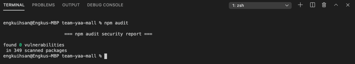 Eihsan94Engku's tweet image. #PROGRAMMINGSTUFF you know you are doing great when your npm audit show this