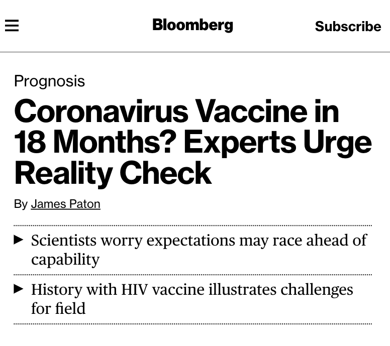 OutbreakYear's tweet photo. 30 March 2020

Coronavirus Vaccine in 18 Months? Experts Urge Reality Check

https://t.co/xCDm4oYBBY https://t.co/RJxg3lk7hp
