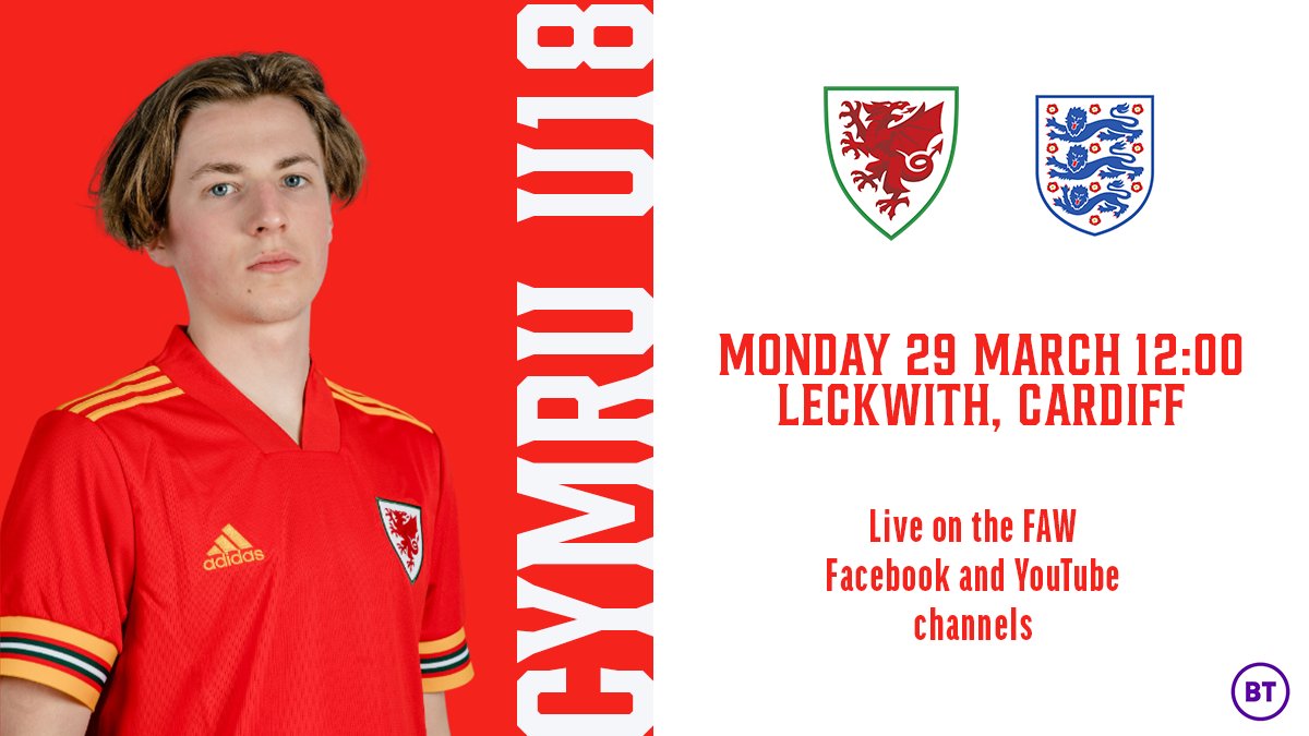 Cymru's tweet photo. 🏴󠁧󠁢󠁷󠁬󠁳󠁿 v 🏴󠁧󠁢󠁥󠁮󠁧󠁿 DIWRNOD Y GÊM

A big day ahead for our new U18s side.

Fans can watch the match for free on FAW channels!

#WALENG | #TogetherStronger https://t.co/8Mid2IJTx5
