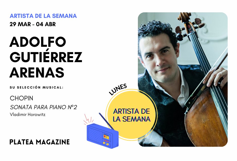 #ArtistaDeLaSemana: <a href="/Adolf0Gutierrez/">Adolfo Gutiérrez</a> Arenas! El violonchelista muniqués escoge la música para abrir cada día en Platea y nosotros te contamos su arte y su agenda.
Toca Schumann junto a la <a href="/jorcam_/">JORCAM</a> y hoy nos propone el piano de #Chopin. Feliz escucha! plateamagazine.com/artista-semana…