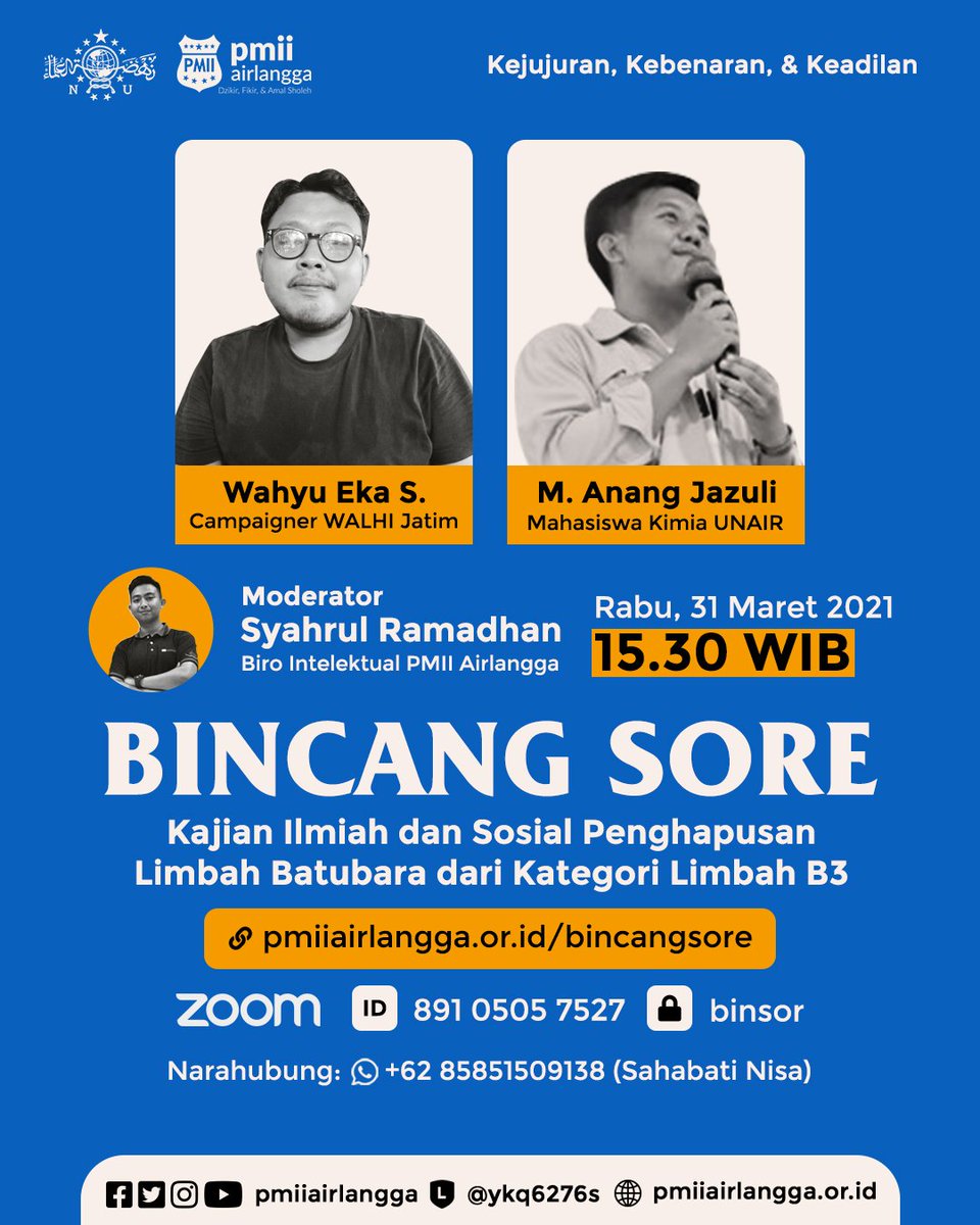 pmiiairlangga's tweet photo. Kami tunggu kehadirannya sahabat/i diruang zoom. Mari kita berbincang tentang lingkungan dari kacamata intelektual ya! Informasi link zoom bisa diakses di link berikut ya!
https://t.co/ihIZK60X1W
Narahubung: +62 85851509138 (Sahabati Nisa)
#pmiiairlangga #diskusi #bincangsore https://t.co/AMfMvvX5RK