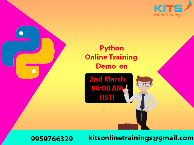 kits_trainings's tweet image. Kits Online Trainings invites you to enroll for the free demo session on a #python by live industry experts on 2nd april 06:00 AM
kitsonlinetrainings.com/course/python-…
#djanjo #python_django #java  #python #it #online_training #kits 
Email : kitsonlinetrainings@gmail.com
phone: 9959766329