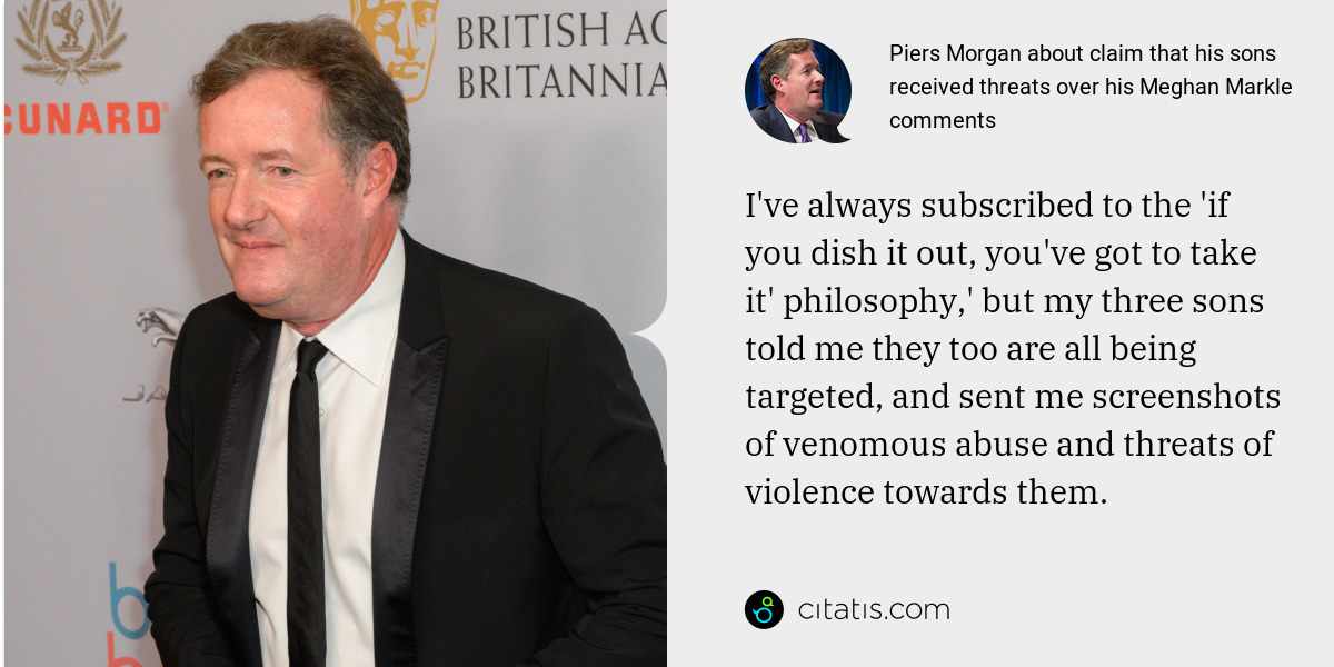 citatiscom's tweet image. Read latest news at our website! citatis.com/news/6187/

#citatis #citatisnews #newsquote #news #PiersMorgan #MeghanMarkle #Threats #family #RoyalFamily #TV #life #world #worldnews #LatestNews