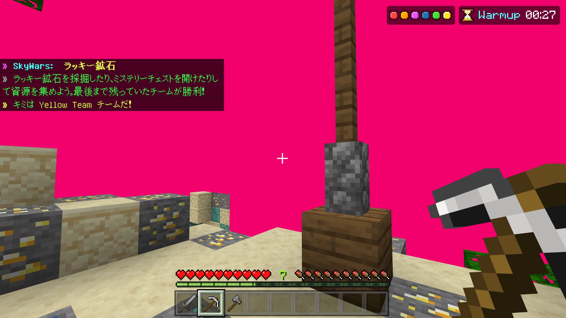 とま 最近のマイクラのhiveは稀にバグる ちなみにプレイヤーも全員真っピンクでしたやったぜ マイクラ Hive T Co 1kzmv25ezb Twitter