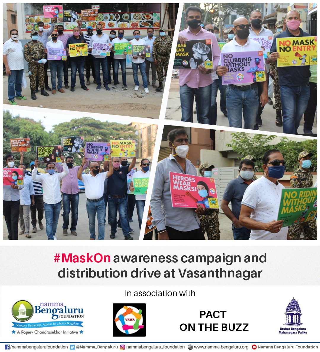 Namma_Bengaluru's tweet photo. #MaskOn awareness drive by #Vasanthnagar RWA held on 27 March saw over 20 participants and #BBMP marshals taking part in the walkathon to spread the importance of masks and #COVID19 safety in public places.
#MaskOnSpitNot #MaskUpSaveLives https://t.co/5BMkH4UIDG