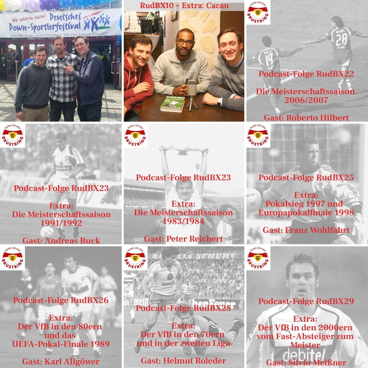 RundudBrustring's tweet photo. Wir haben diese Woche keine neue #Podcast-Folge für Euch!
Hört doch stattdessen (noch) mal in unsere Legenden-Folgen rein: Mit @Hildebrand_884, #Cacau, @roberto_hilbert, Andy #Buck, Peter #Reichert, Franz #Wohlfahrt, Karl #Allgöwer, Helmut #Roleder oder Silvio #Meißner! #VfB https://t.co/dyvJypbspe