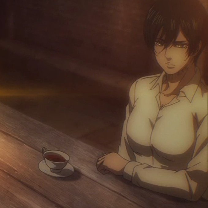 Mikasa have pretty big boobs from season 3, also she wears a shirt so that&...