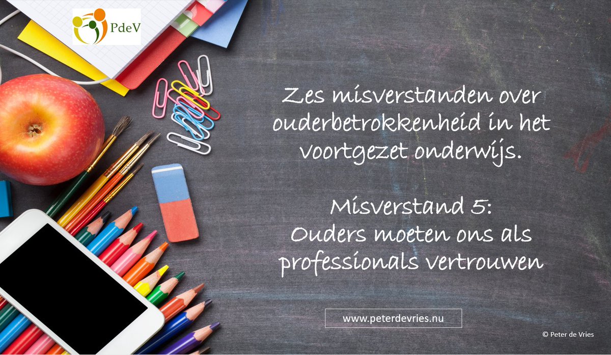 #Ouderbetrokkenheid in het voortgezet onderwijs? Zes misverstanden, deze week nummer 5. Lees voor de toelichting: wij-leren.nl/zes-misverstan…