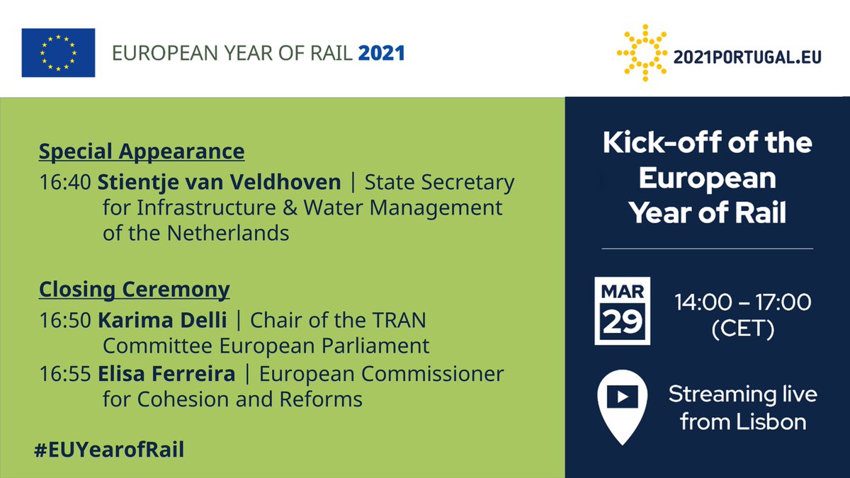 🎉 Today is the day! 

🛤 We’re officially kicking off #EUYearofRail with <a href="/2021PortugalEU/">Đoàn Phú Quý 2k5</a> &amp; key speakers sharing their views on the future of rail! 

📢 Join us this afternoon: europa.eu/year-of-rail/i… - open to all, from rail professionals to train enthusiasts!