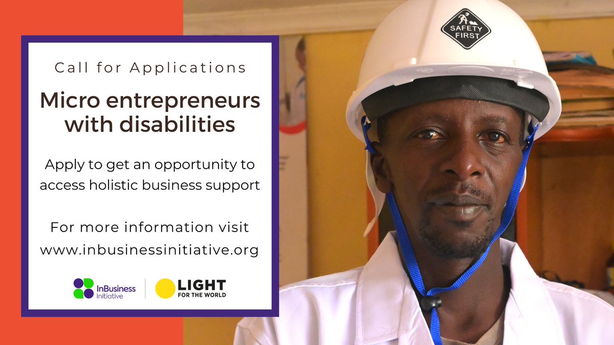 RupertRoniger's tweet photo. Call for applications from micro entrepreneurs w #disabilities to #business support program! @InBusinessKenya
Such an important initiative! @lftwworldwide #Kenya @DisabilitySmart @FCDOInclusive @ilo @IDA_CRPD_Forum @startupnanny @UDPKenya 
https://t.co/uEtCXwcR1K https://t.co/8ubpkUsuDl