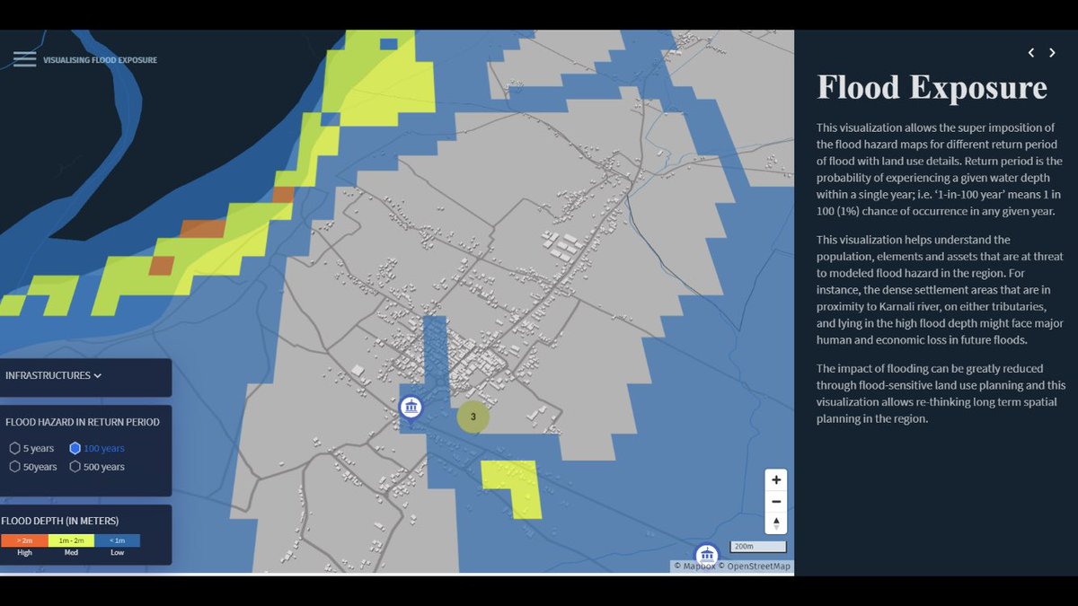 sumitbeatles's tweet photo. 🇳🇵Visualizing #Risk - Flood #Hazard Maps overplayed with #OpenStreetMap #Exposure Information alongside #Infra data 
#Rajapur municipality #Bardiya district
#Lumbini province #Nepal 

Hosted by BIPAD portal @NDRRMA_Nepal 

#UKAID @UKinNepal 
@D4D_Nepal
@YILabNepal
@floodalliance https://t.co/hd5JBQxDqW