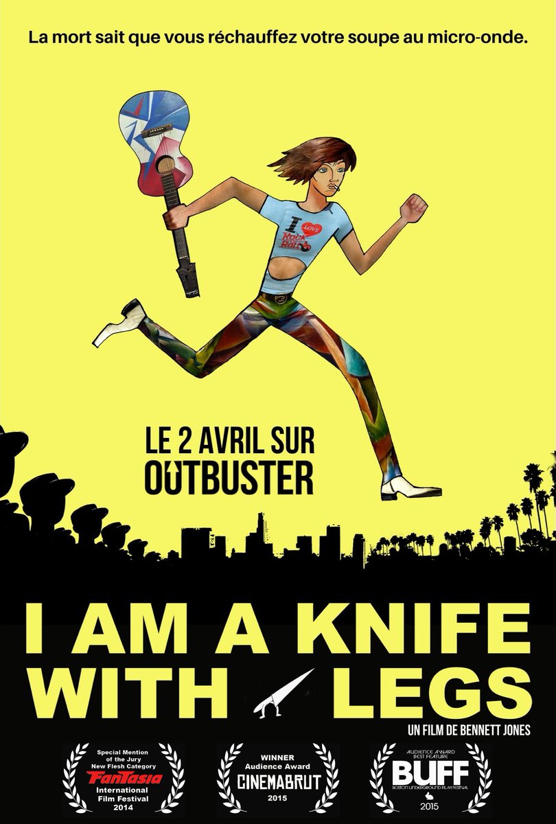OUTBUSTERS's tweet photo. Cette semaine, nous sommes très fiers de vous proposer un #film sans égale. Un film qui nous vient d'une stratosphère lointaine, perchée quelque part entre un film de la #NouvelleVague et une #comédie #Apatow. Vous ne verrez jamais un film comme I AM A KNIFE WITH LEGS. 

#svod https://t.co/RjJPEJHopm