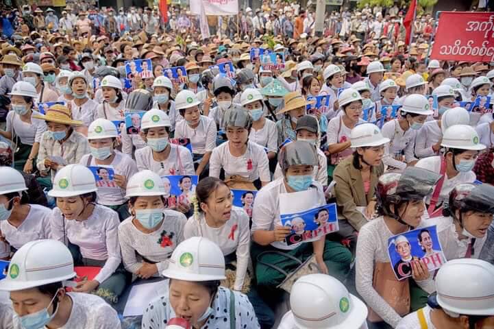 About 20,000 people, including monks, took part in an anti-military dictatorship rally in Tangse, Sagaing, today (Mar 29) .#WhatsHappeningInMyanmar