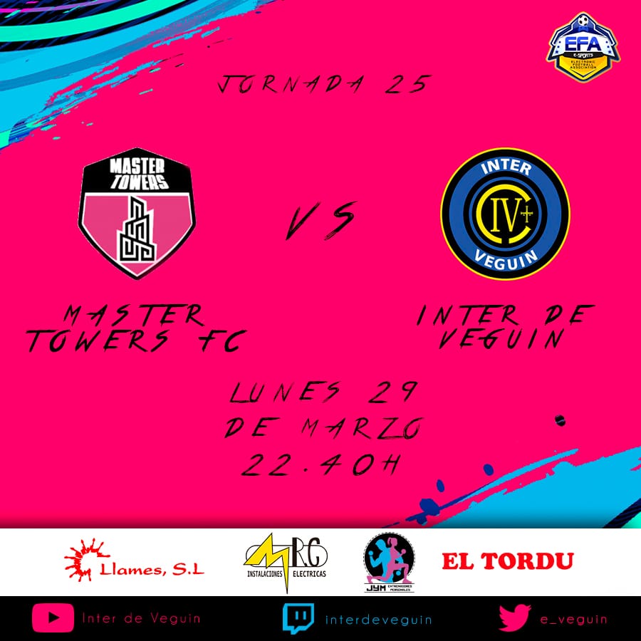 Nueva jornada de la efa. A las 22:40H en nuestro canal. 
Si ganamos por más de 3 goles y con gol de @Ivanveguin97  sorteamos 20 euros en fifapoints con todo aquel que nos siga en twitter, le de me gusta. 
Si haces rt y comentas mencionando a un amigo tendras 3 veces tu nombre.